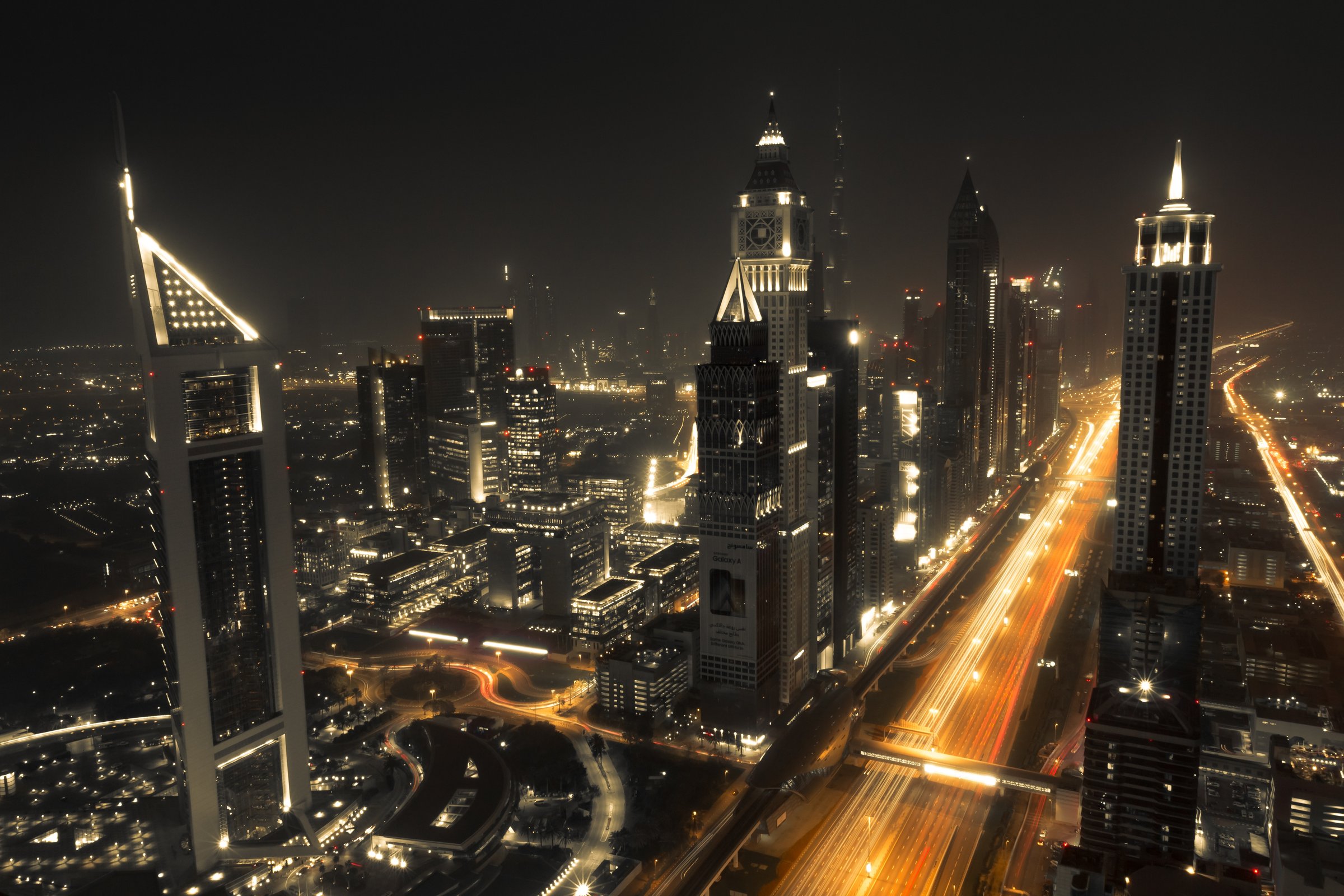 Global skyline at night